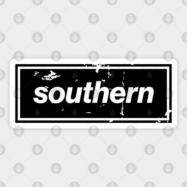 Southern - England Oasis Distressed Style Statement Black Sticker by Butter Creative